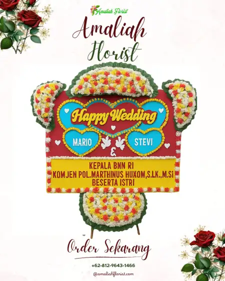 Papan Bunga Pernikahan Polbayem